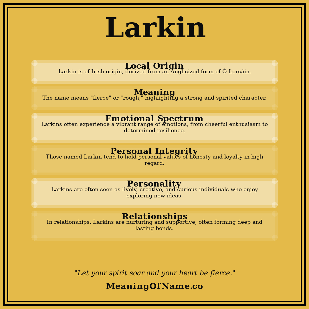 Larkin name meaning poster