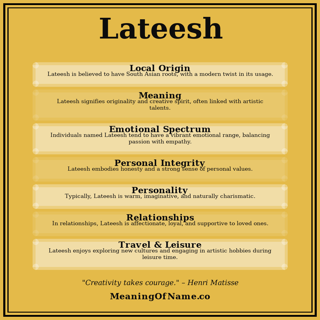 Lateesh name meaning poster