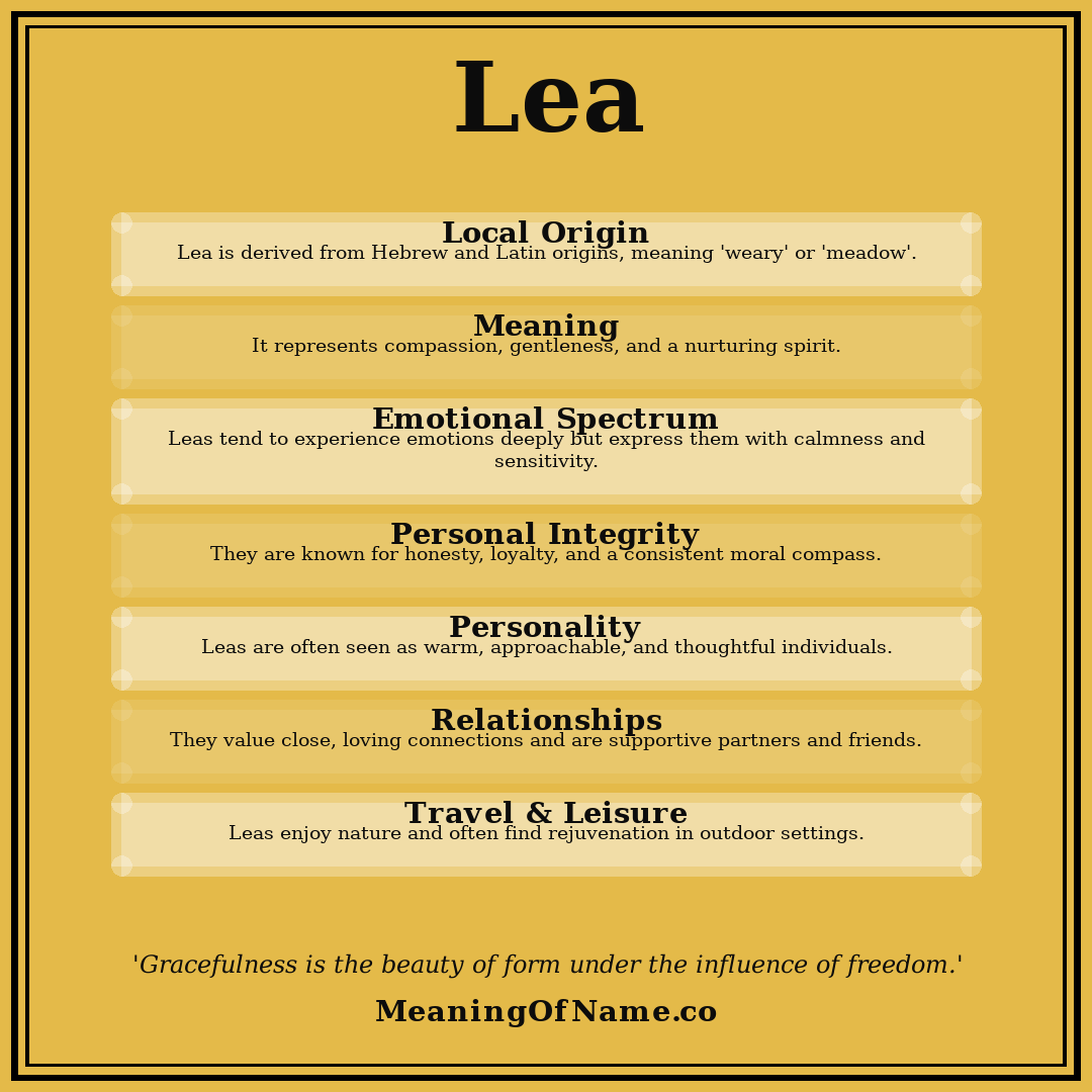 Lea name meaning poster