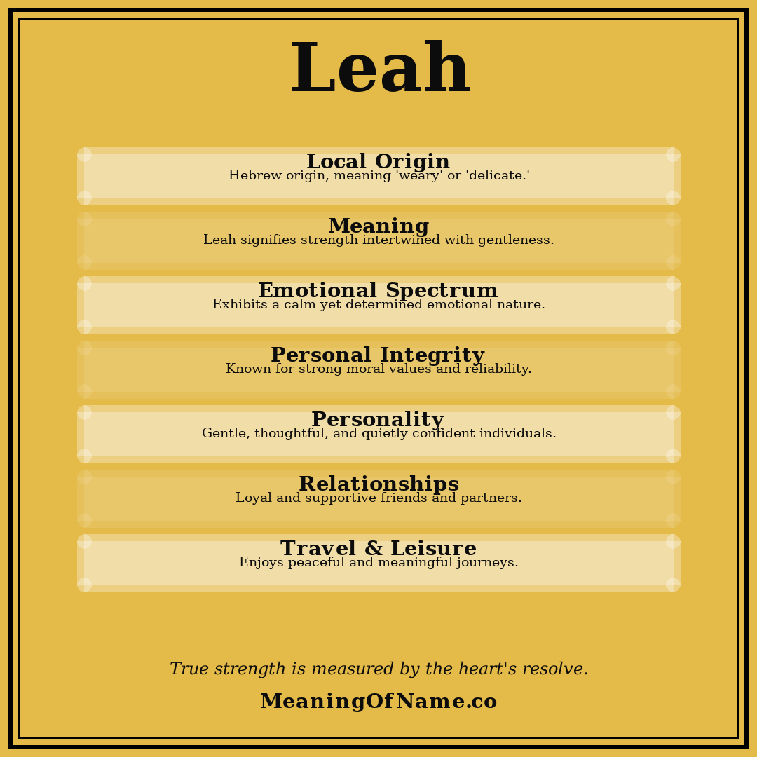 Leah name meaning poster
