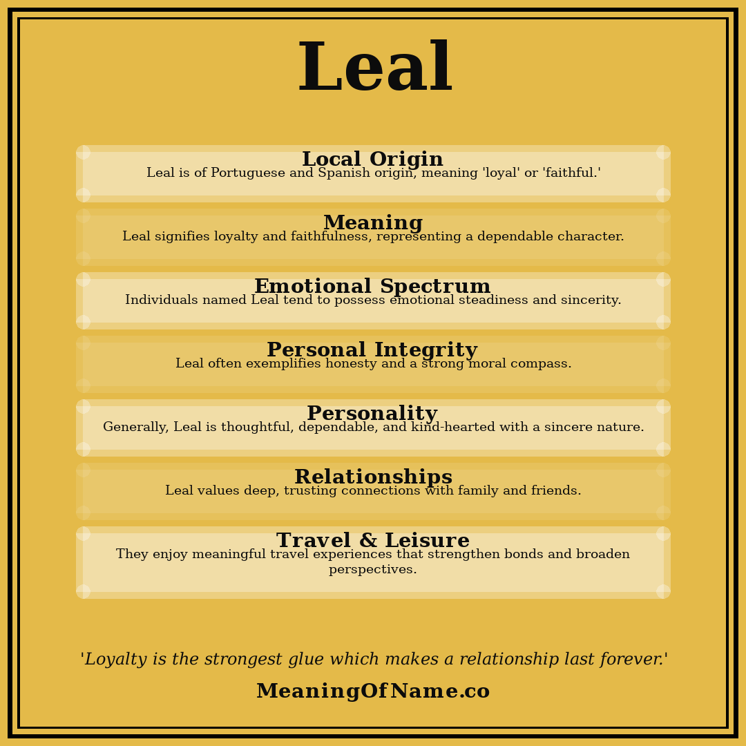 Leal name meaning poster