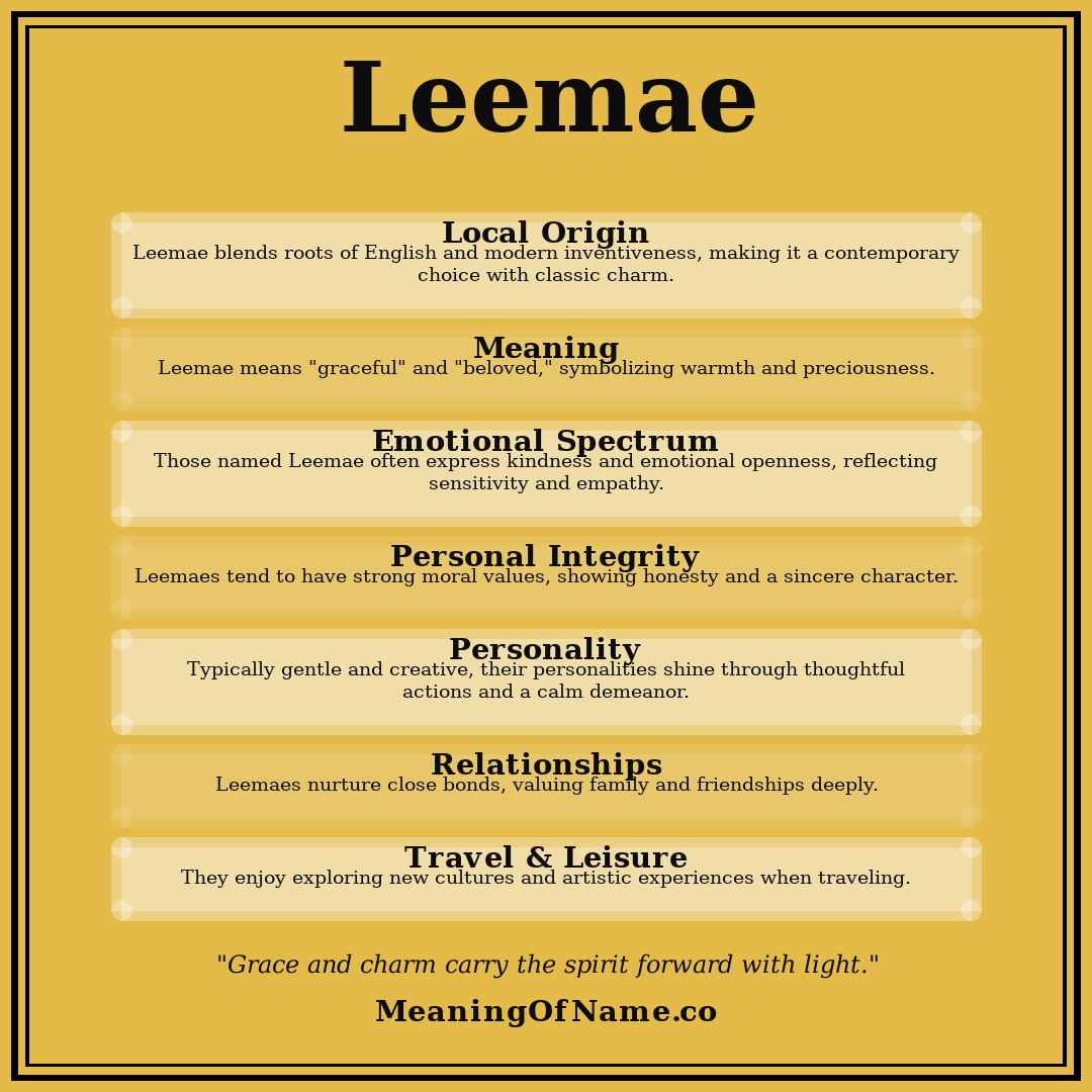 Leemae name meaning poster