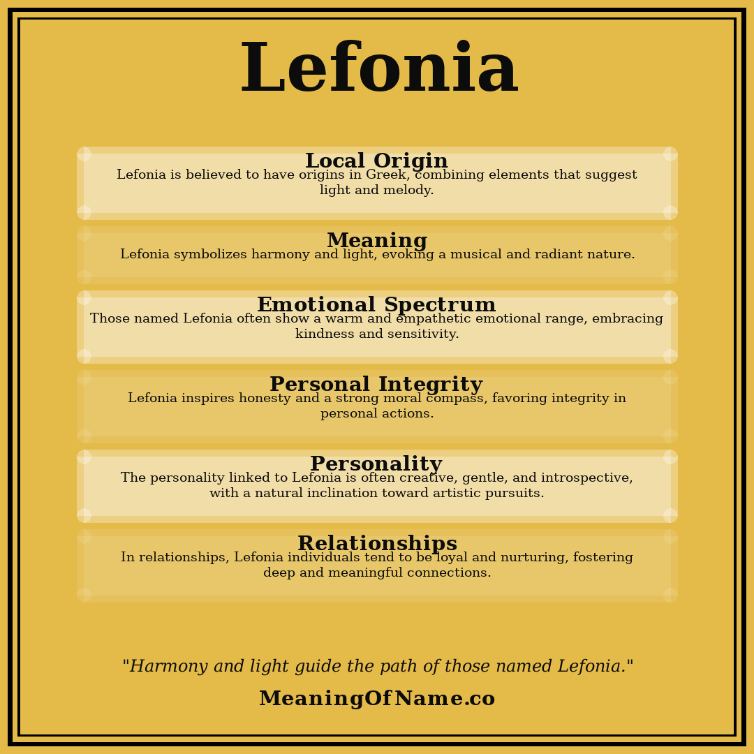 Lefonia name meaning poster