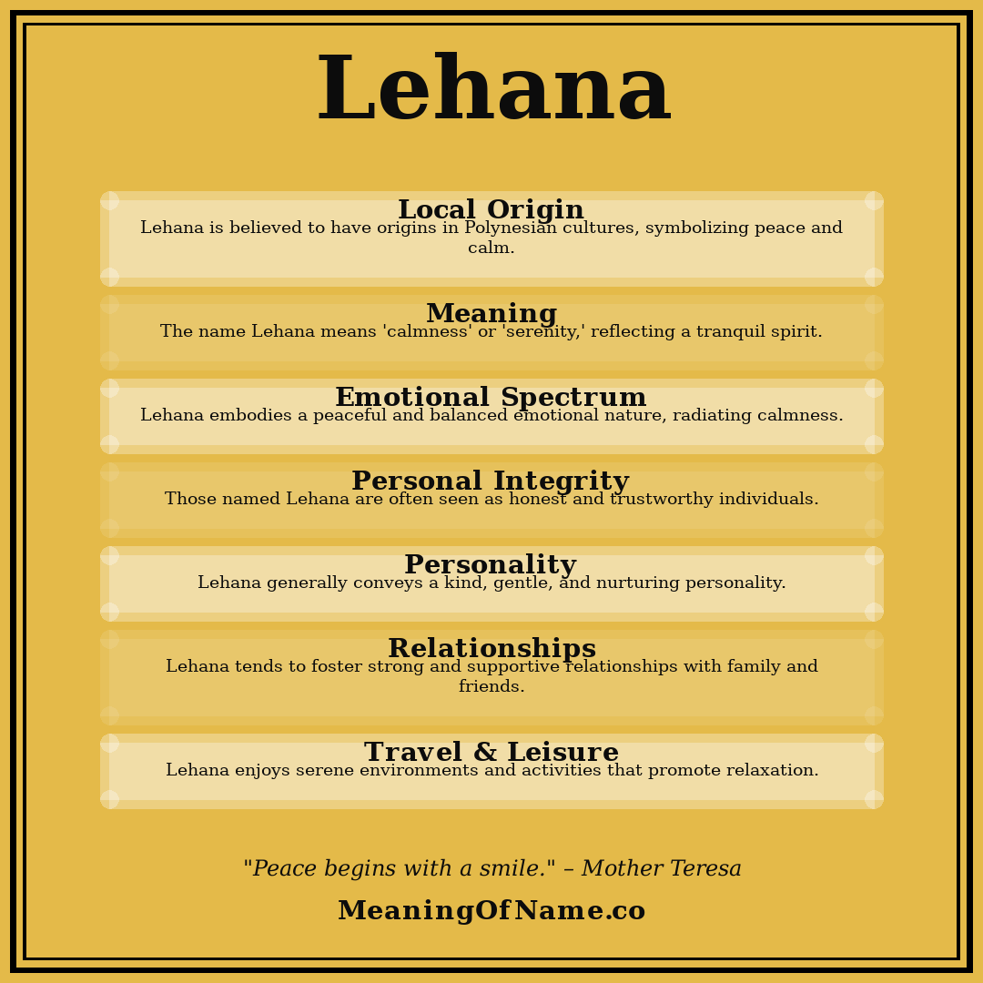 Lehana name meaning poster