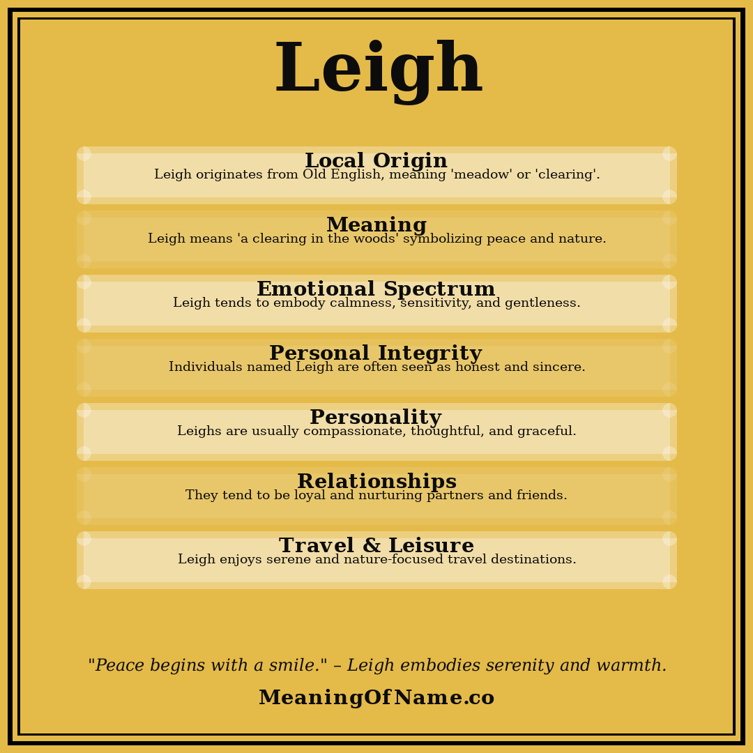 Leigh name meaning poster