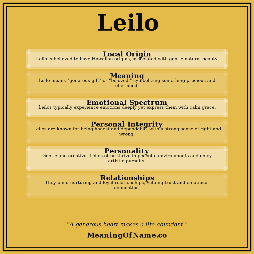 Leilo name meaning poster