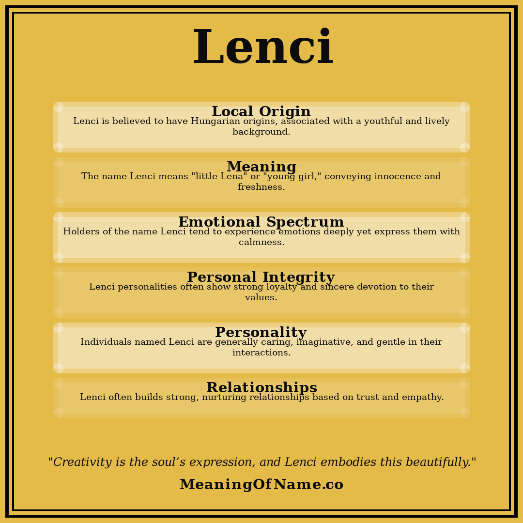 Lenci name meaning poster