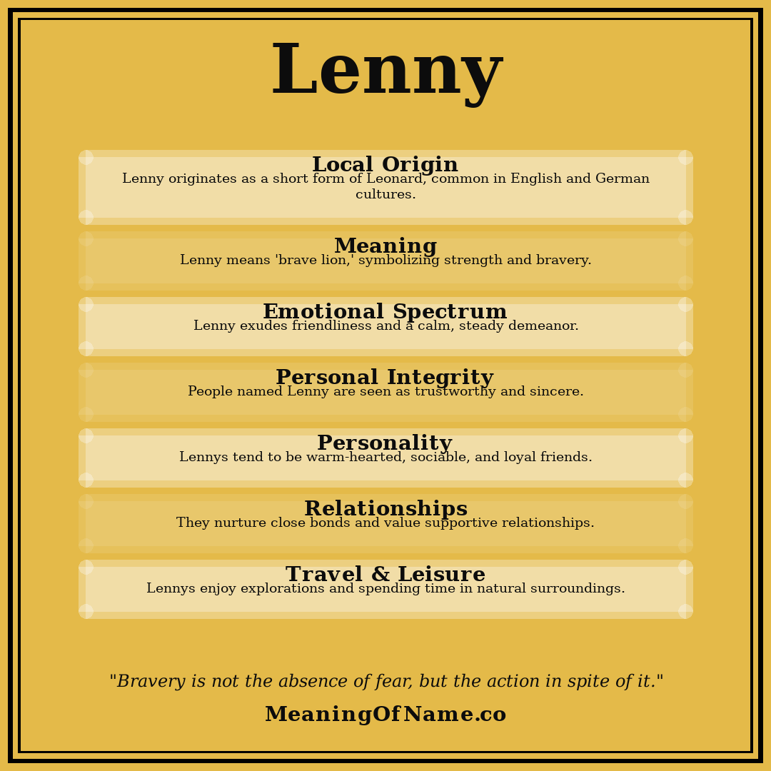 Lenny name meaning poster
