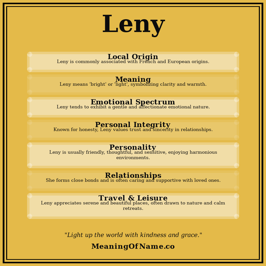 Leny name meaning poster