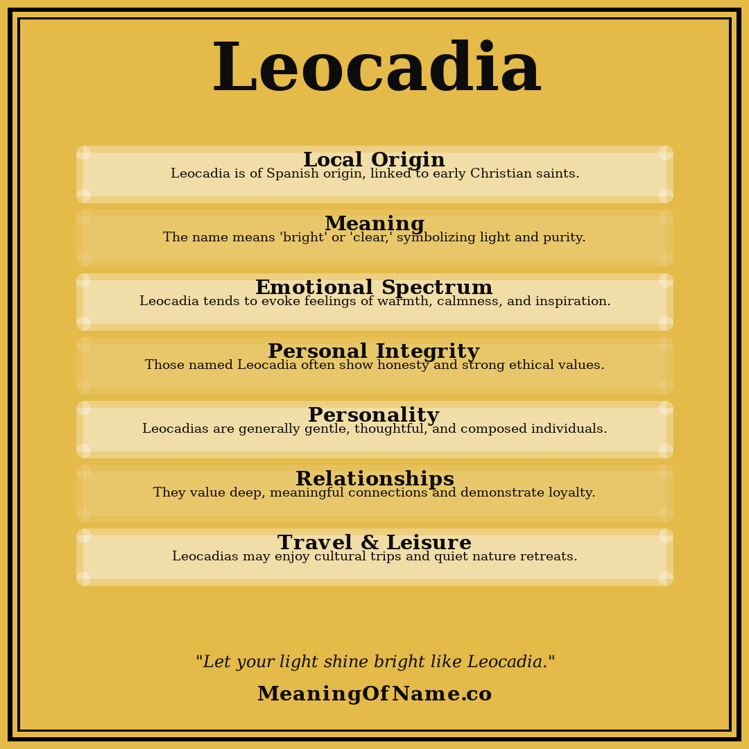 Leocadia name meaning poster