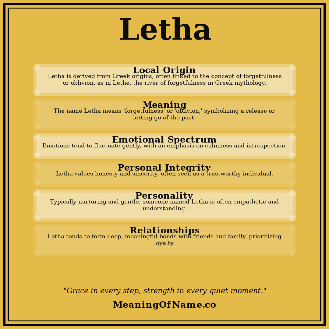 Letha name meaning poster