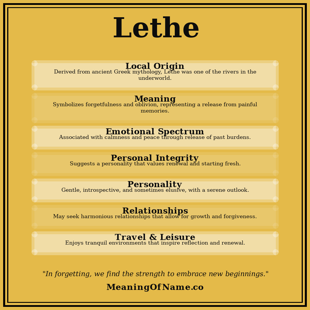 Lethe name meaning poster