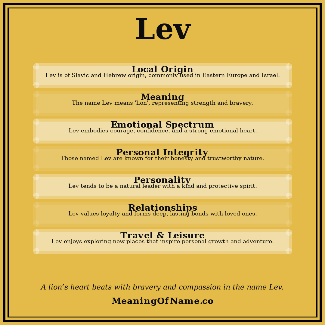 Lev name meaning poster