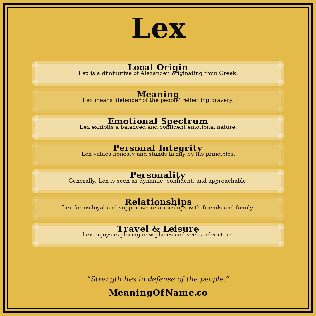 Lex name meaning poster