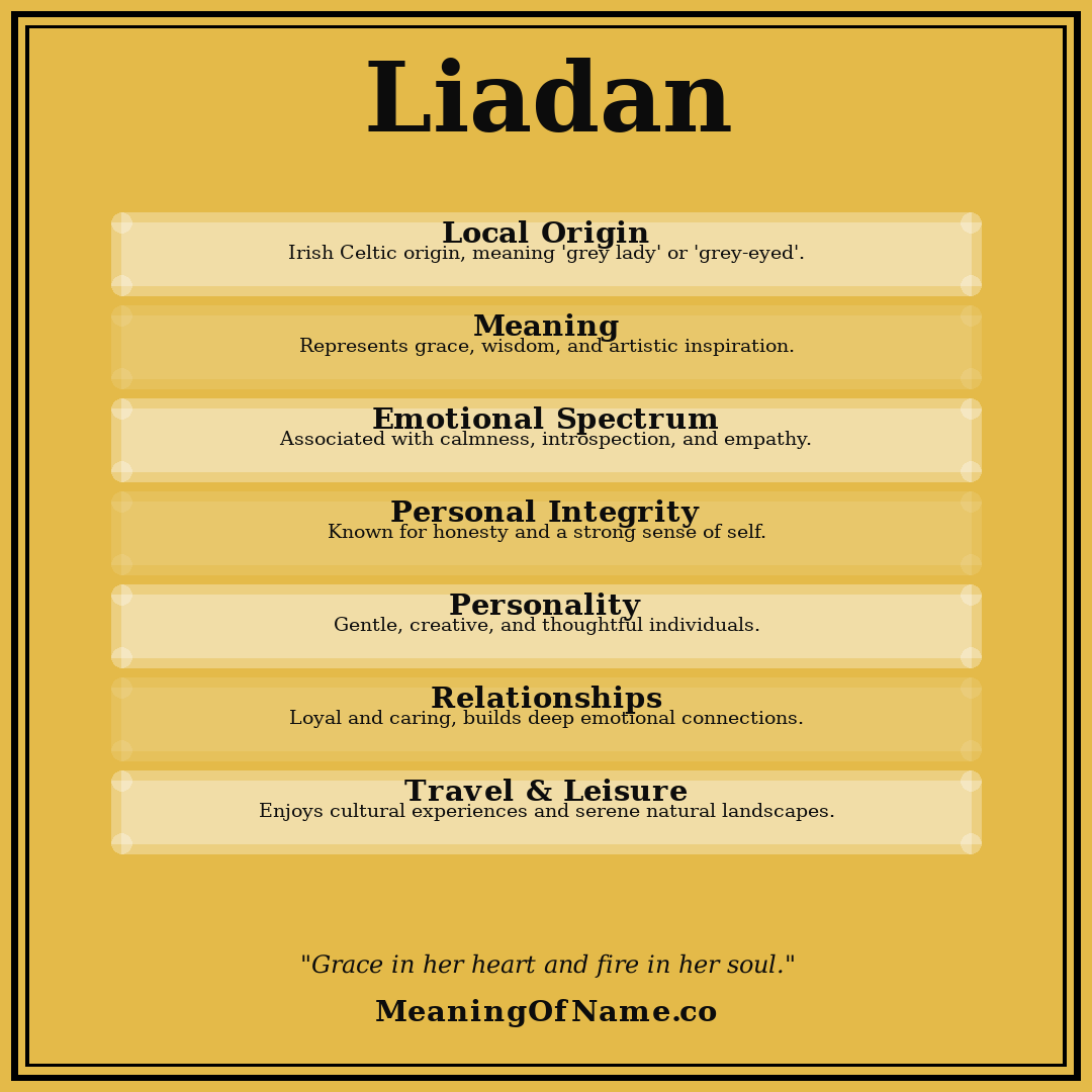 Liadan name meaning poster