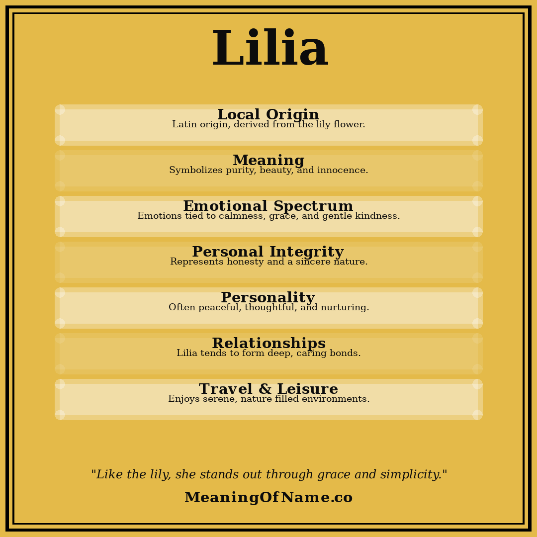 Lilia name meaning poster