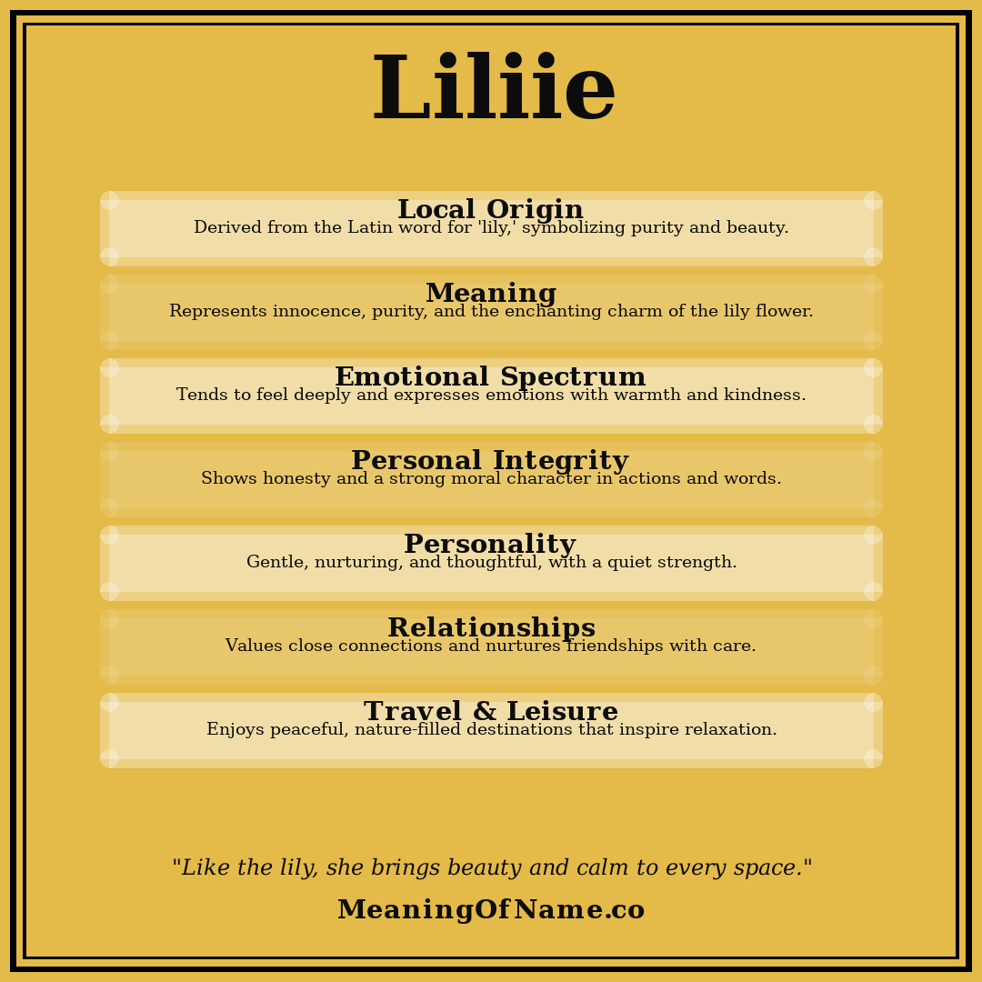 Liliie name meaning poster