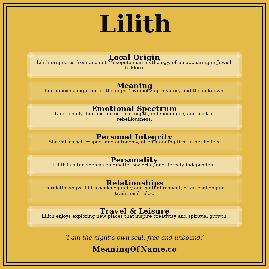 Lilith name meaning poster
