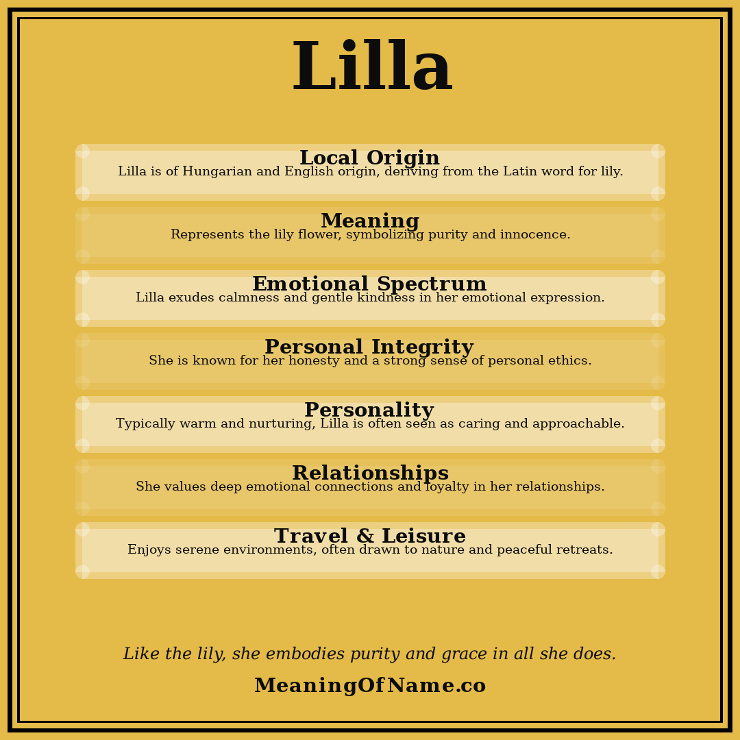 Lilla name meaning poster