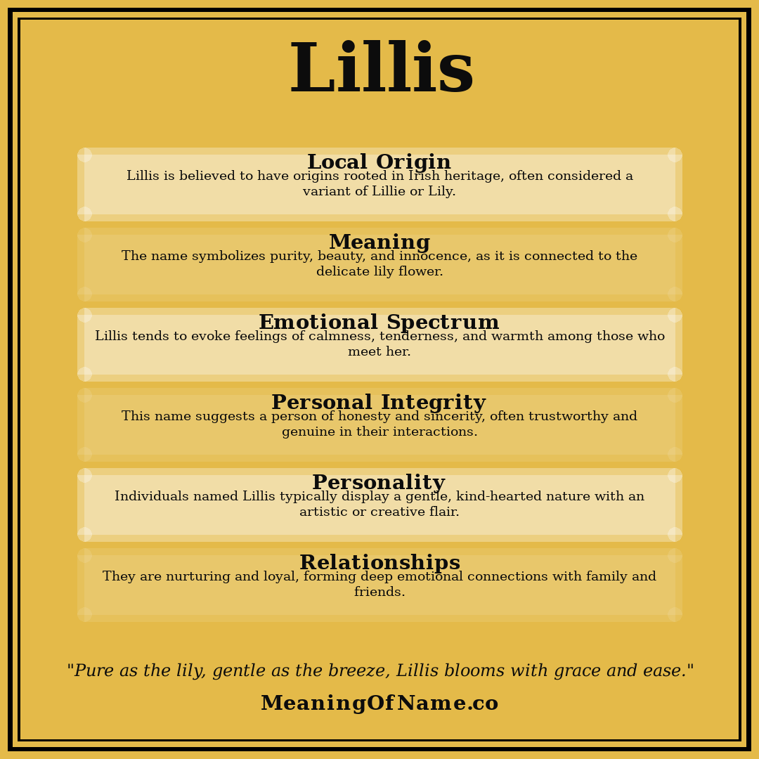 Lillis name meaning poster