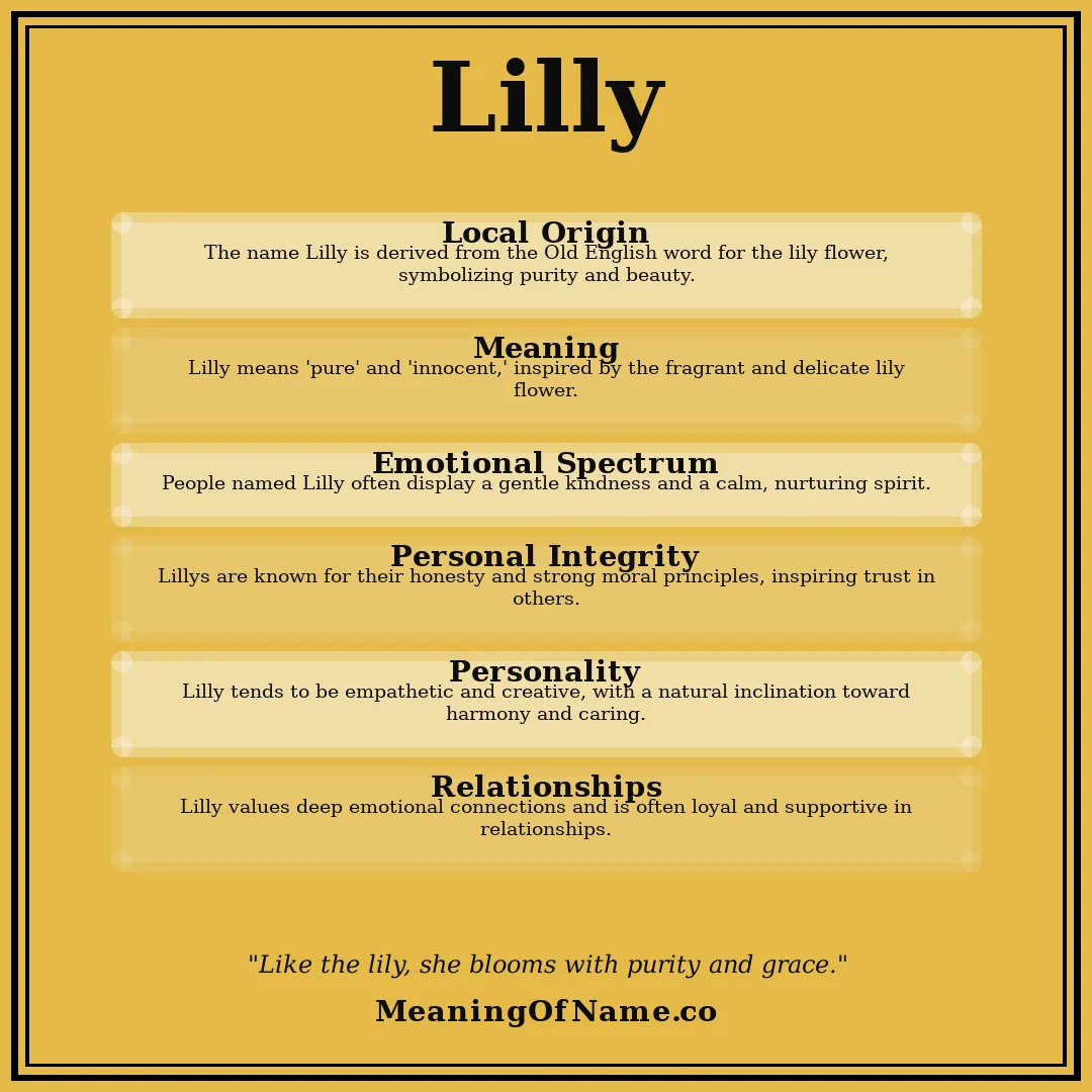 Lilly name meaning poster