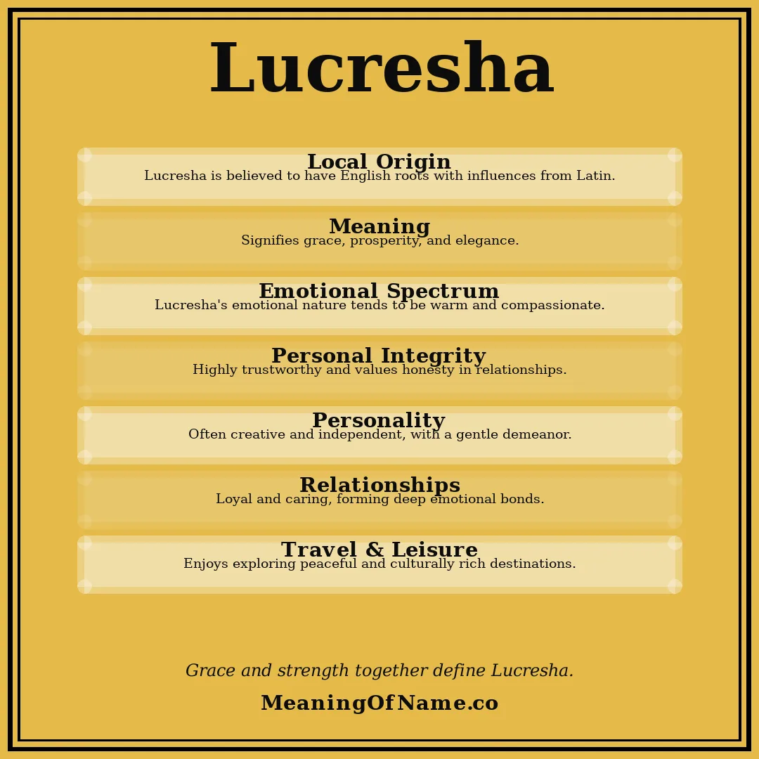 Lucresha name meaning poster