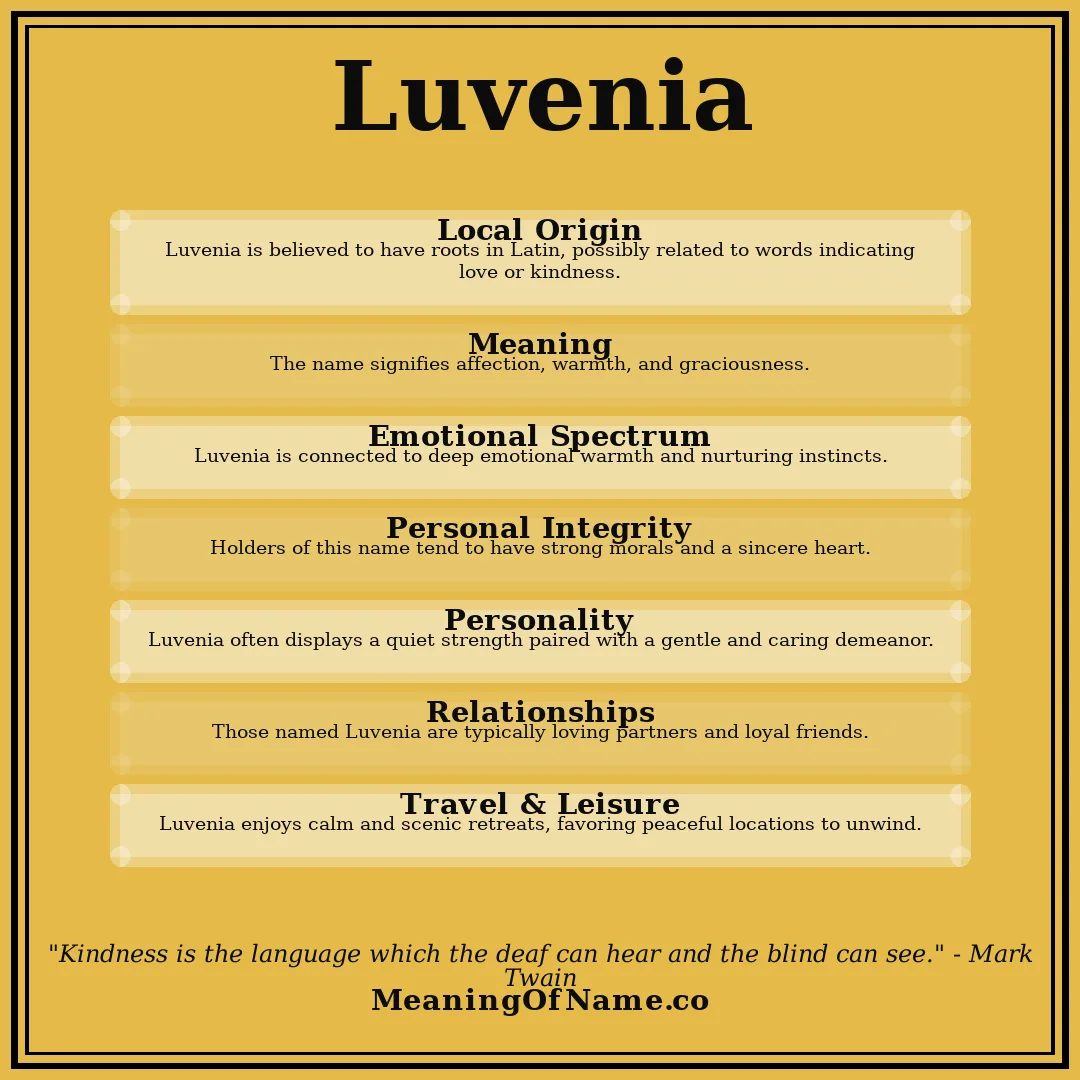 Luvenia name meaning poster