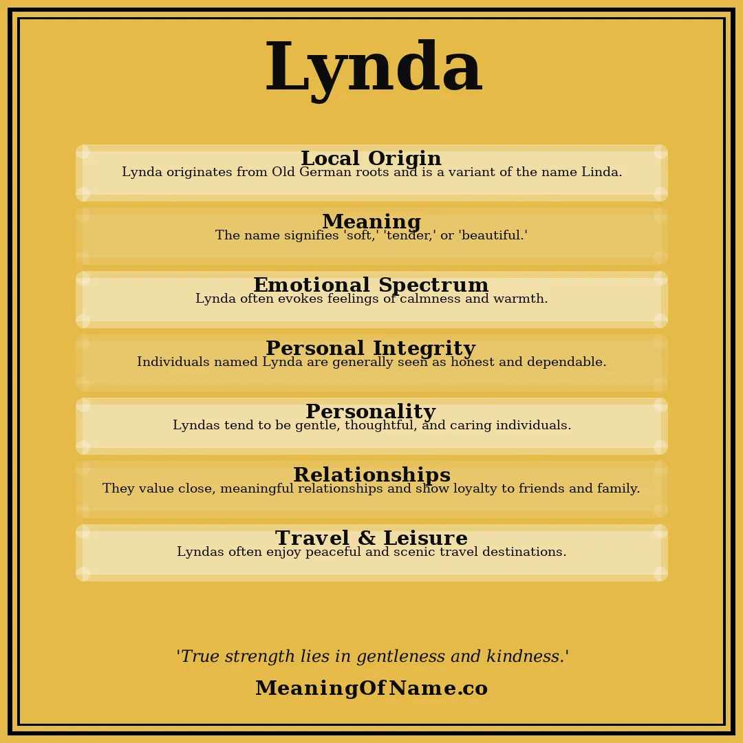Lynda name meaning poster