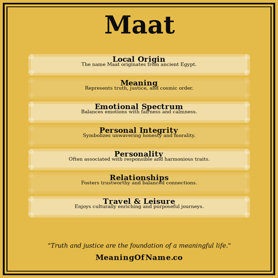 Maat name meaning poster
