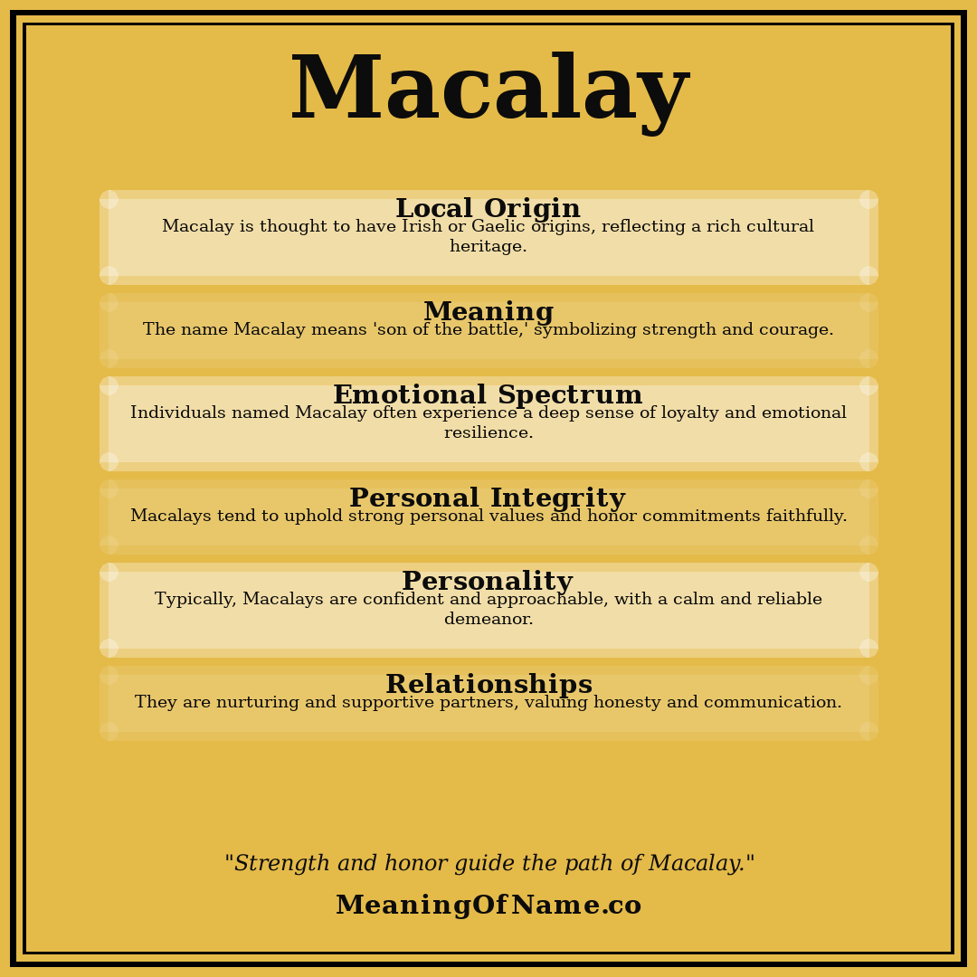 Macalay name meaning poster