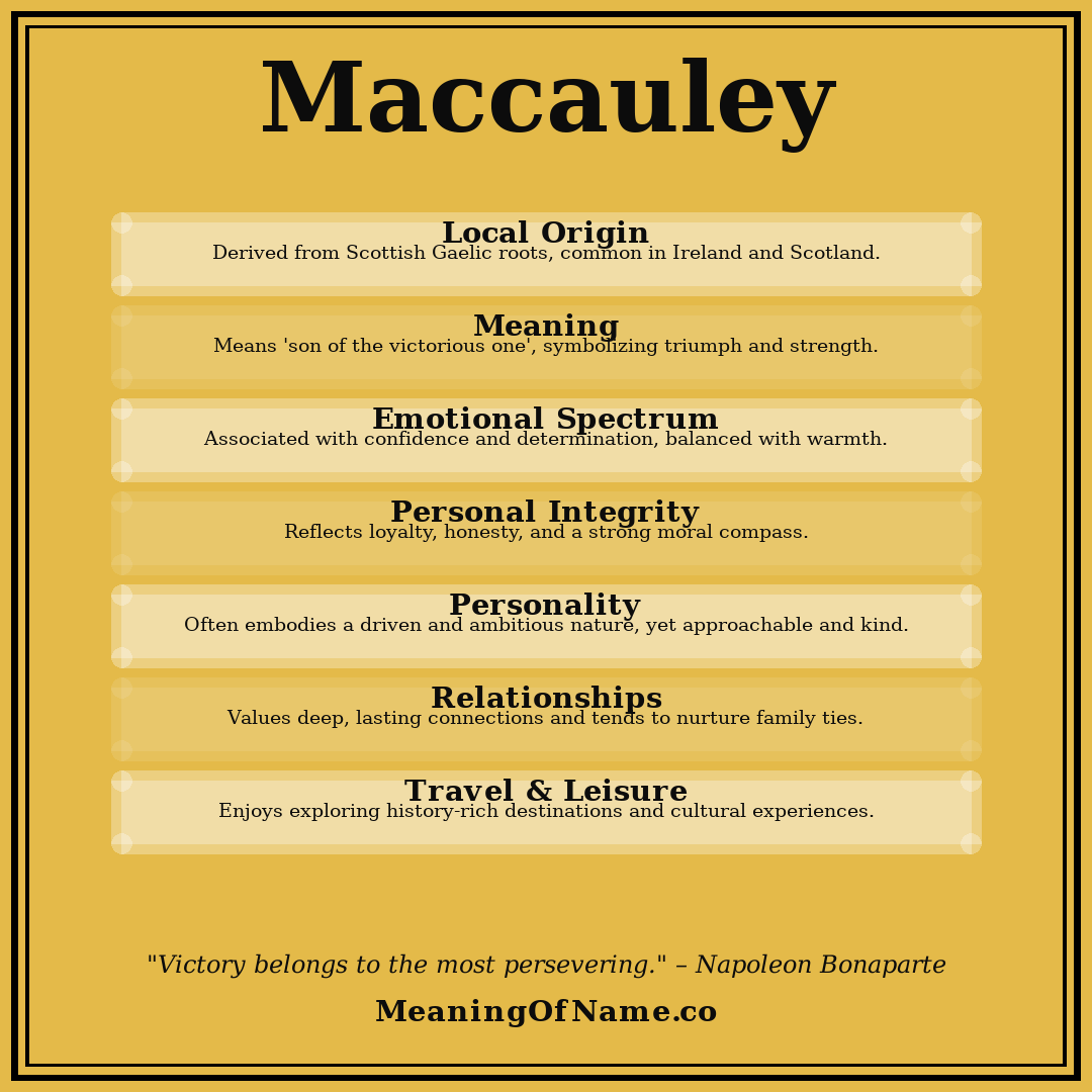 Maccauley name meaning poster