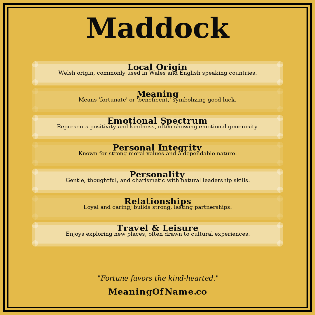 Maddock name meaning poster