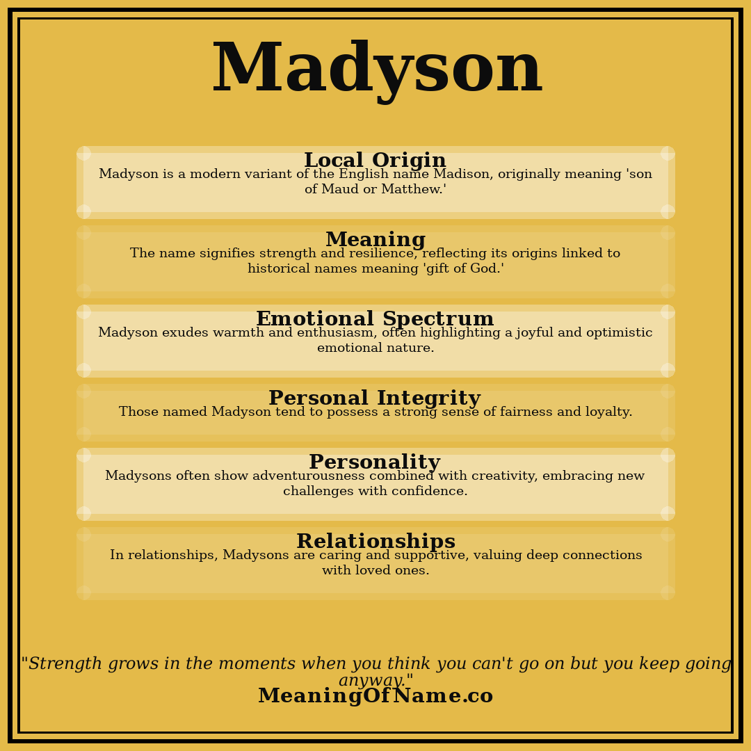 Madyson name meaning poster