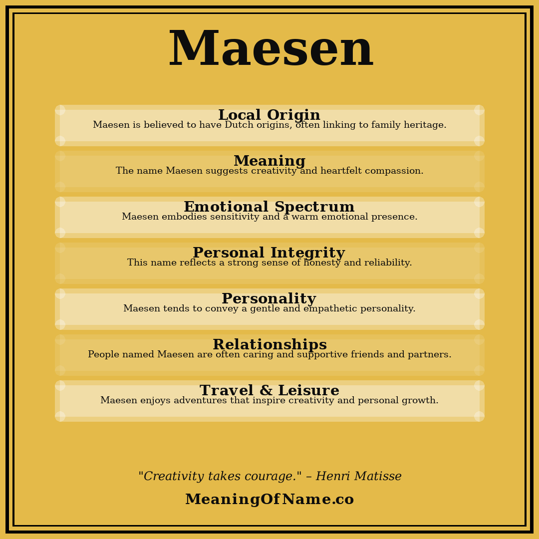 Maesen name meaning poster