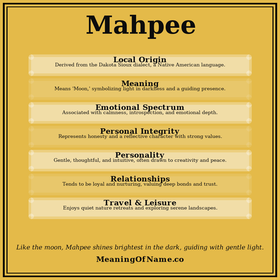 Mahpee name meaning poster