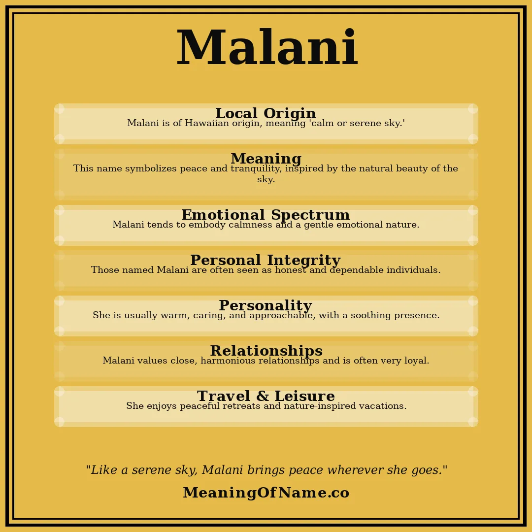Malani name meaning poster