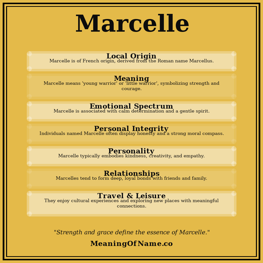 Marcelle name meaning poster