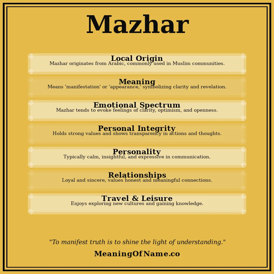Mazhar name meaning poster
