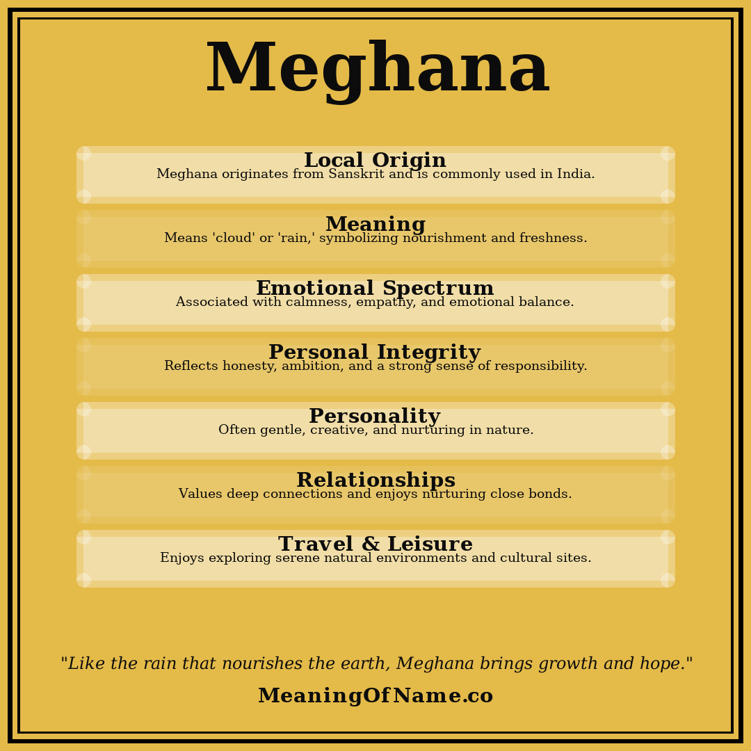Meghana name meaning poster