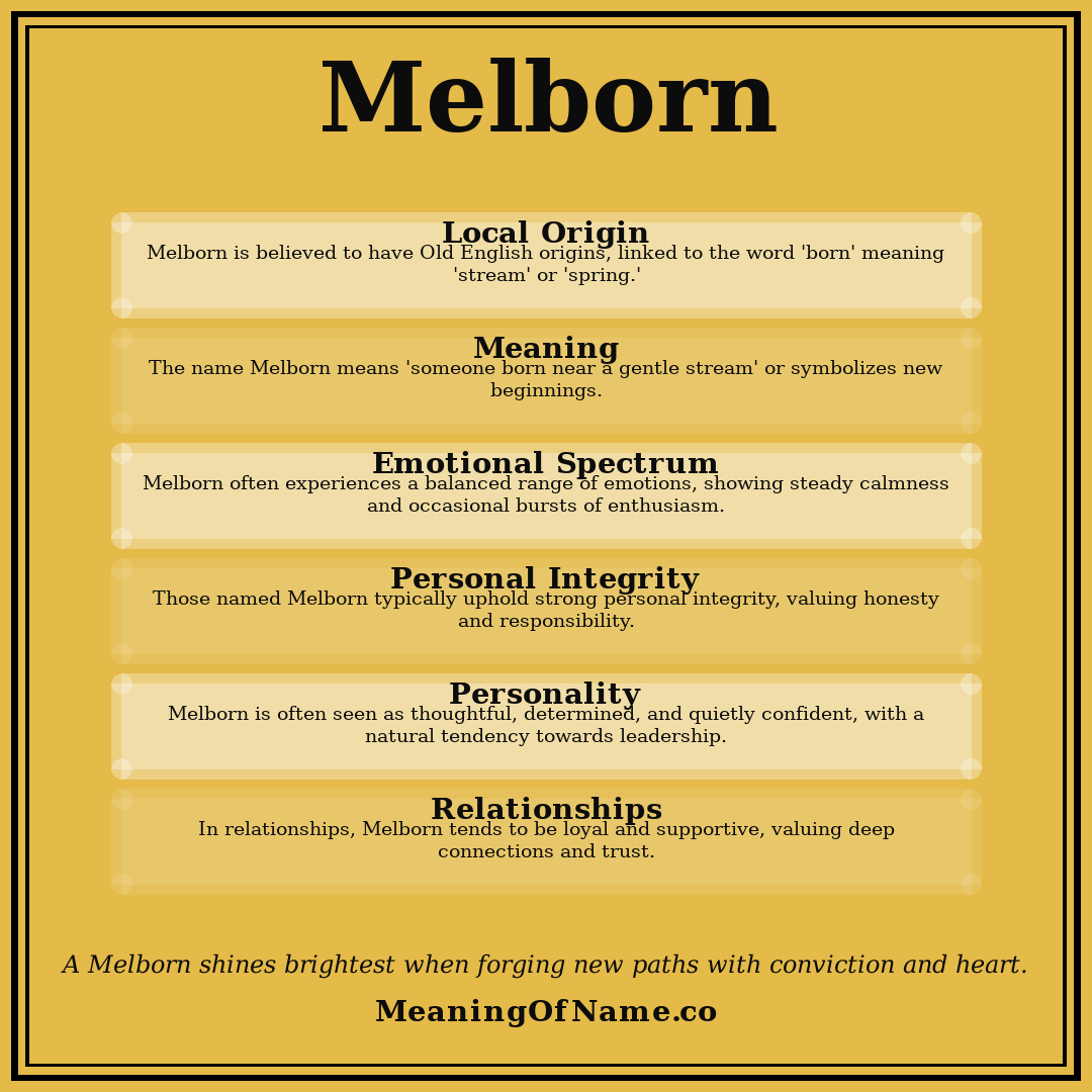 Melborn name meaning poster
