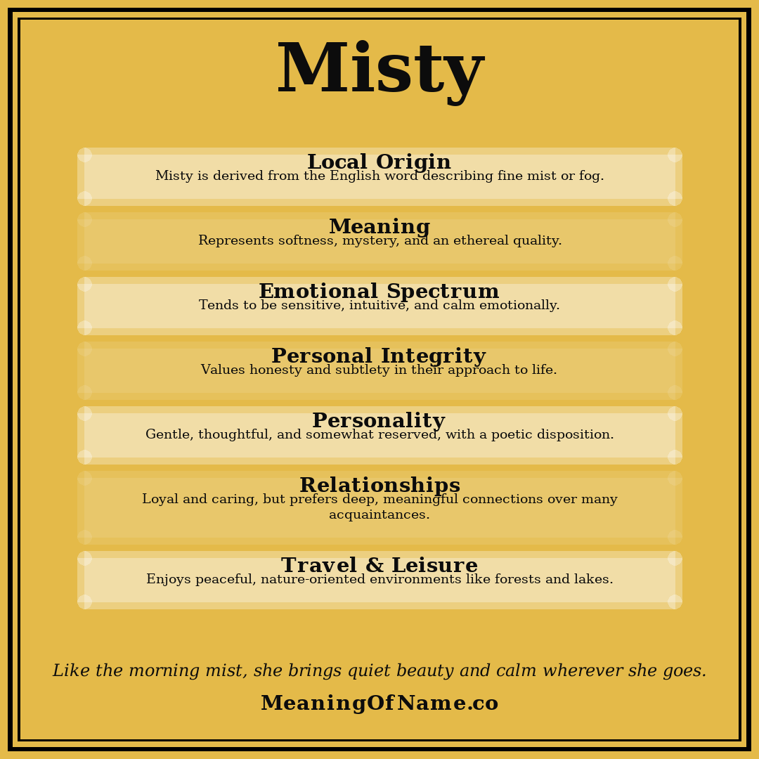 Misty name meaning poster