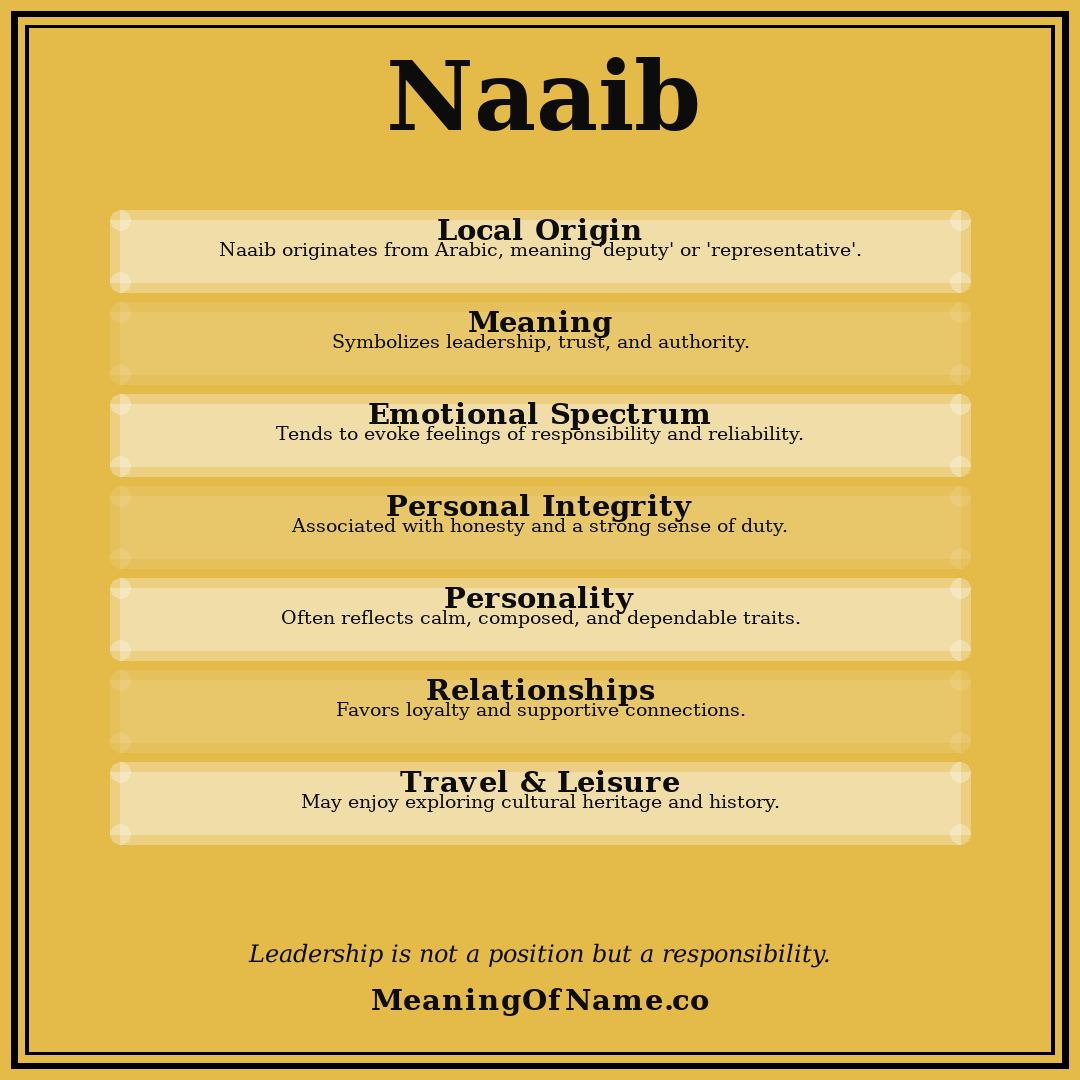 Naaib name meaning poster