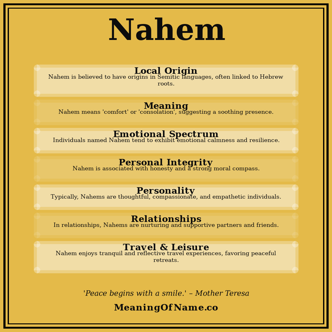 Nahem name meaning poster