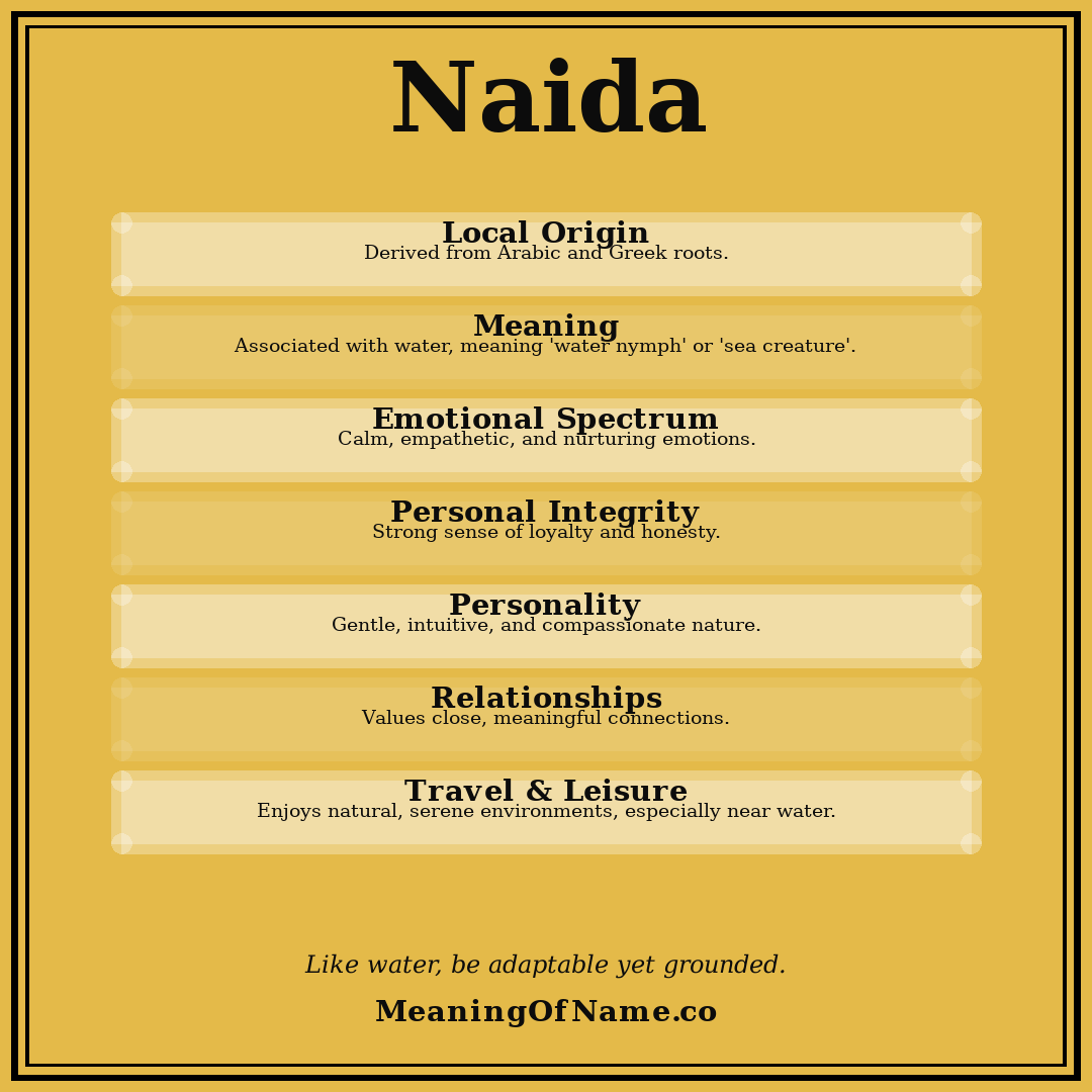 Naida name meaning poster
