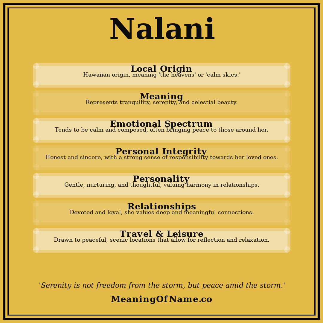 Nalani name meaning poster