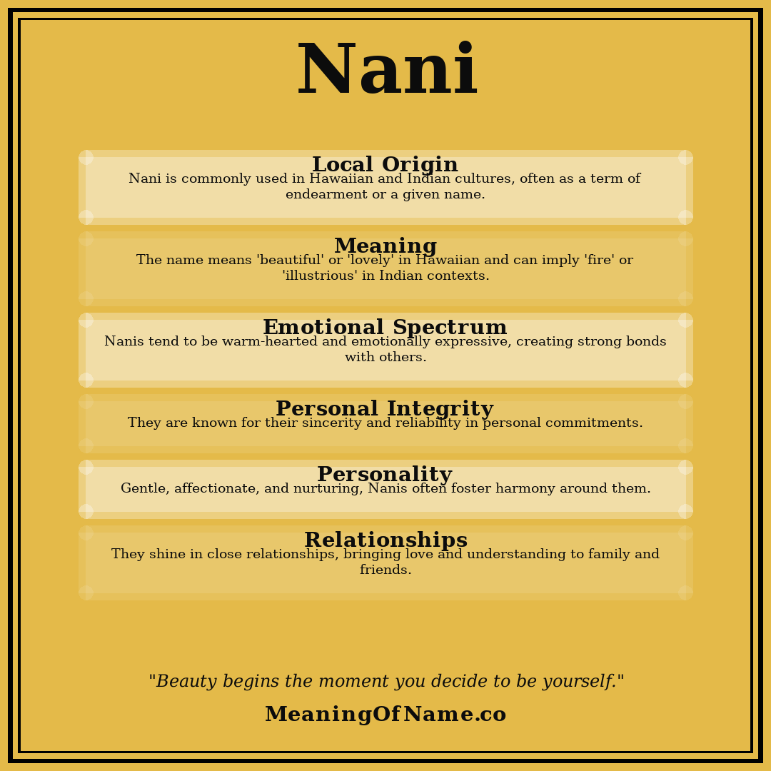 Nani name meaning poster