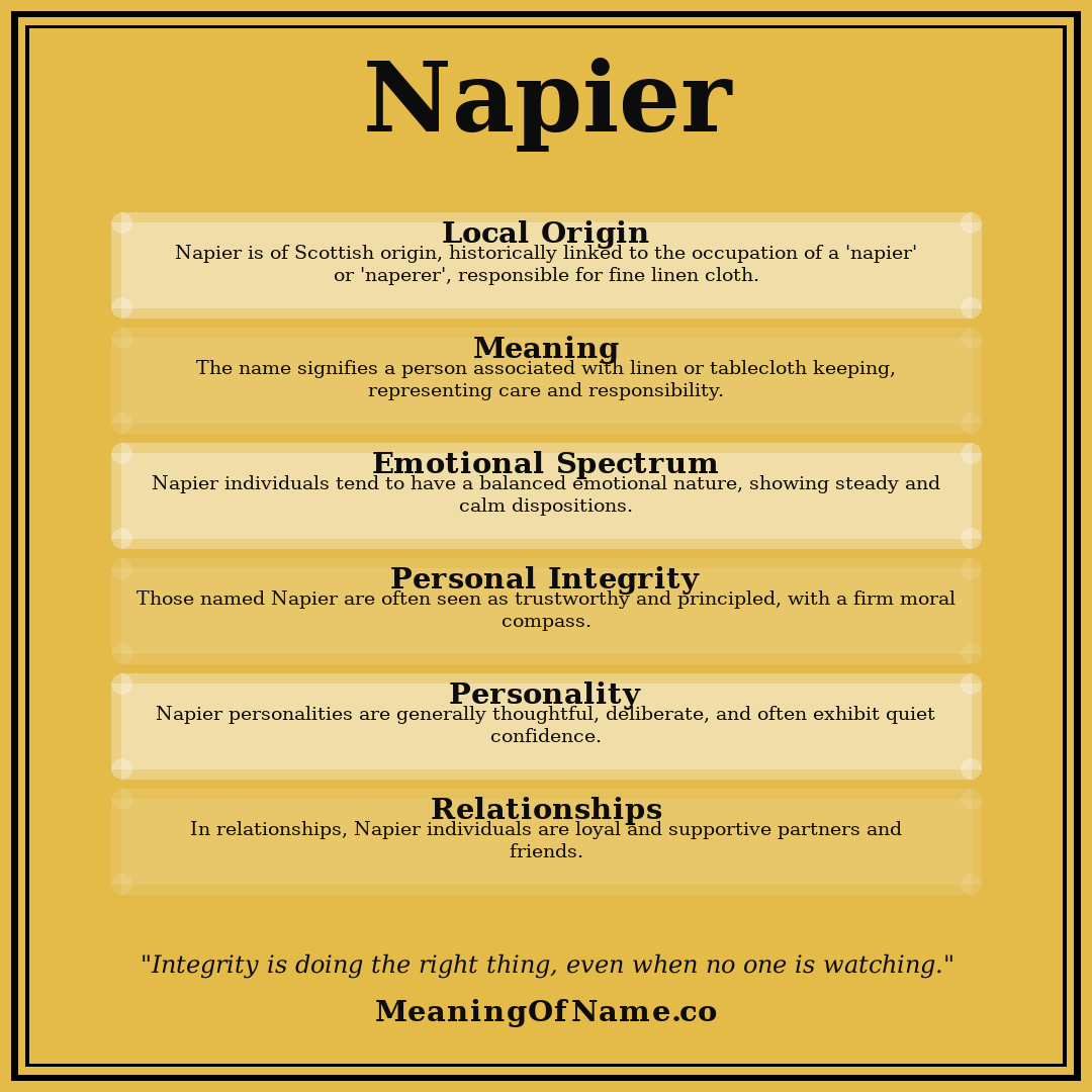 Napier name meaning poster