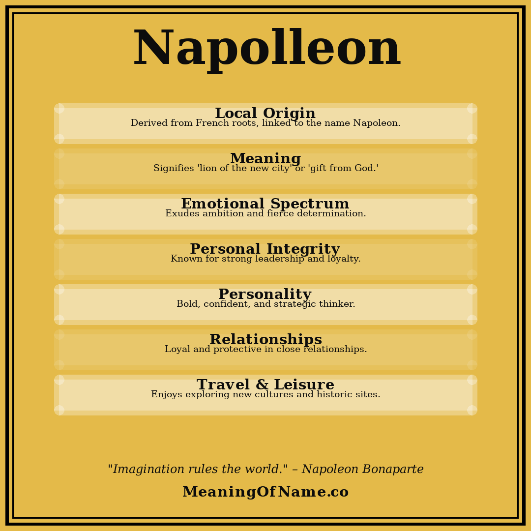 Napolleon name meaning poster