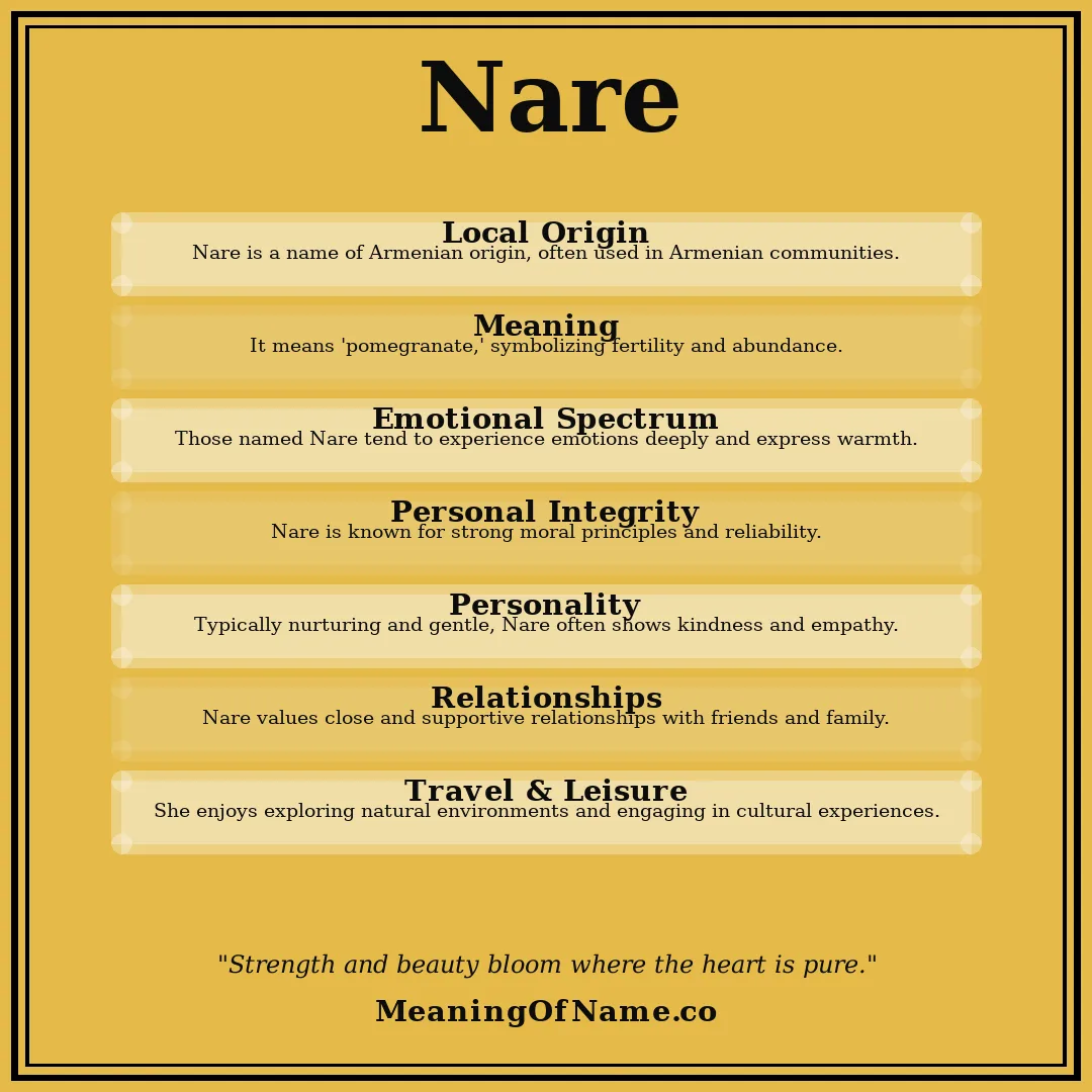 Nare name meaning poster