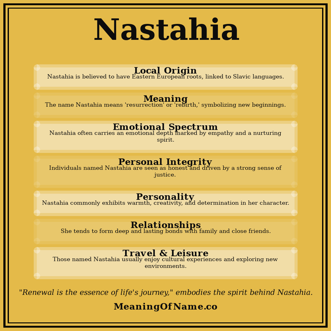 Nastahia name meaning poster